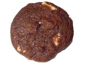 Triple chocolate chunk cookie with raspberry notes and three types of chocolate.